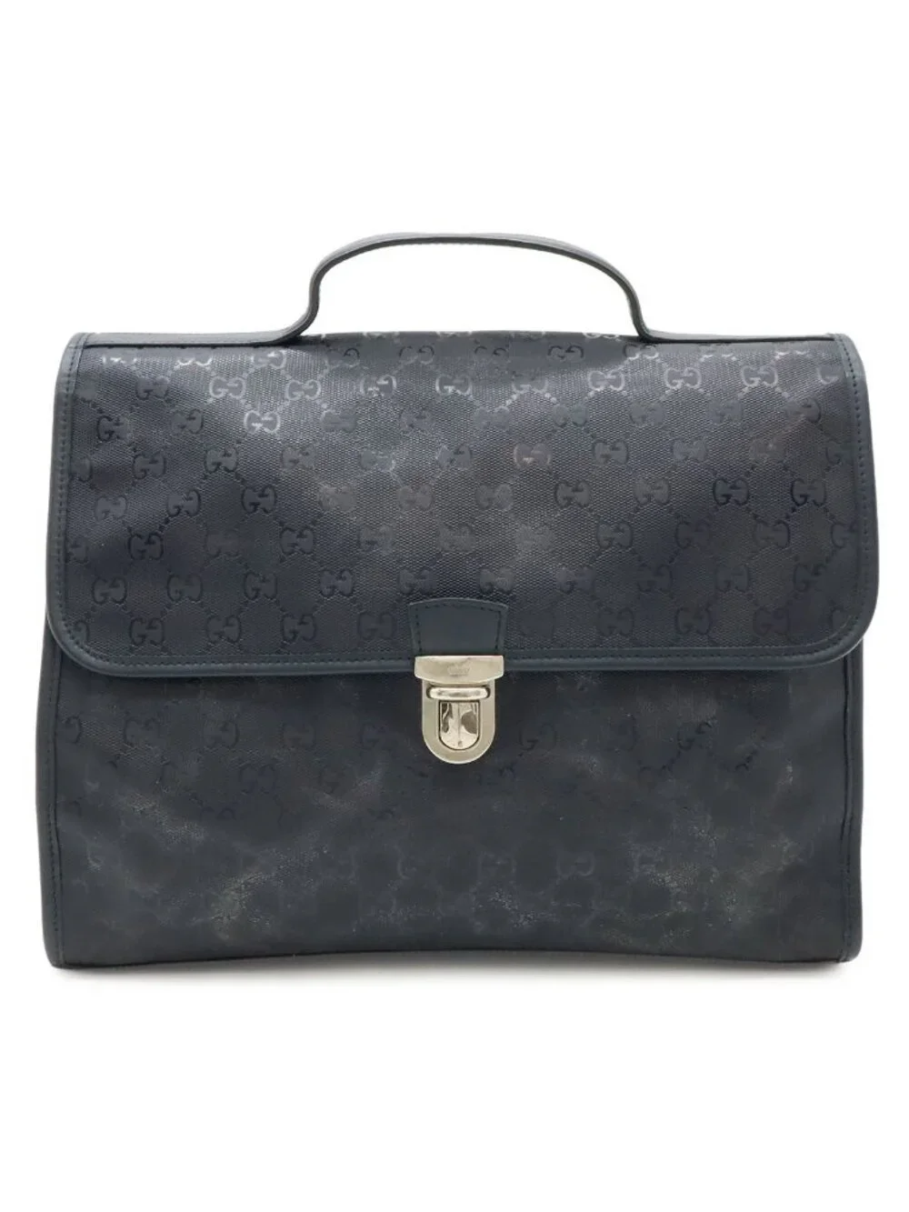 Gucci Children's Kids GG Supreme Backpack School Leather Navy Red Silver